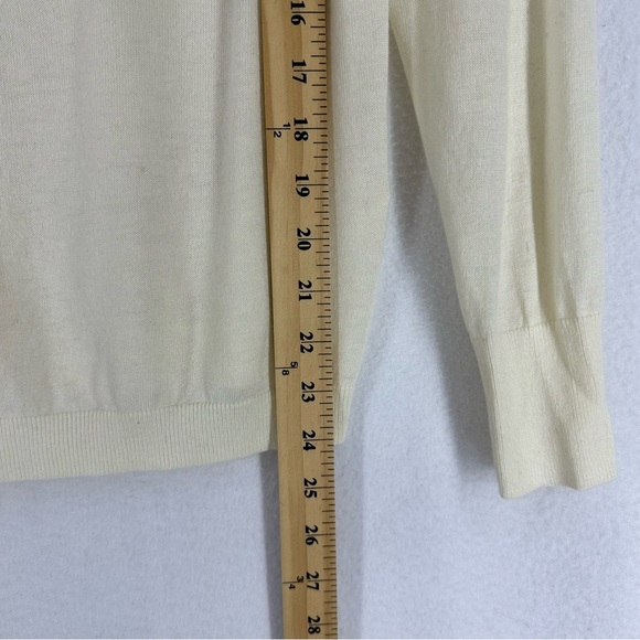 NWT Rebecca Taylor Off Shoulder Wool Blend Sweater Womens Large Beige - Picture 5 of 11